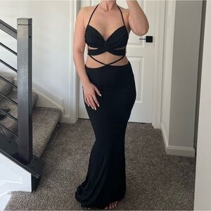 Elegant Black Strappy Dress I AM GIA